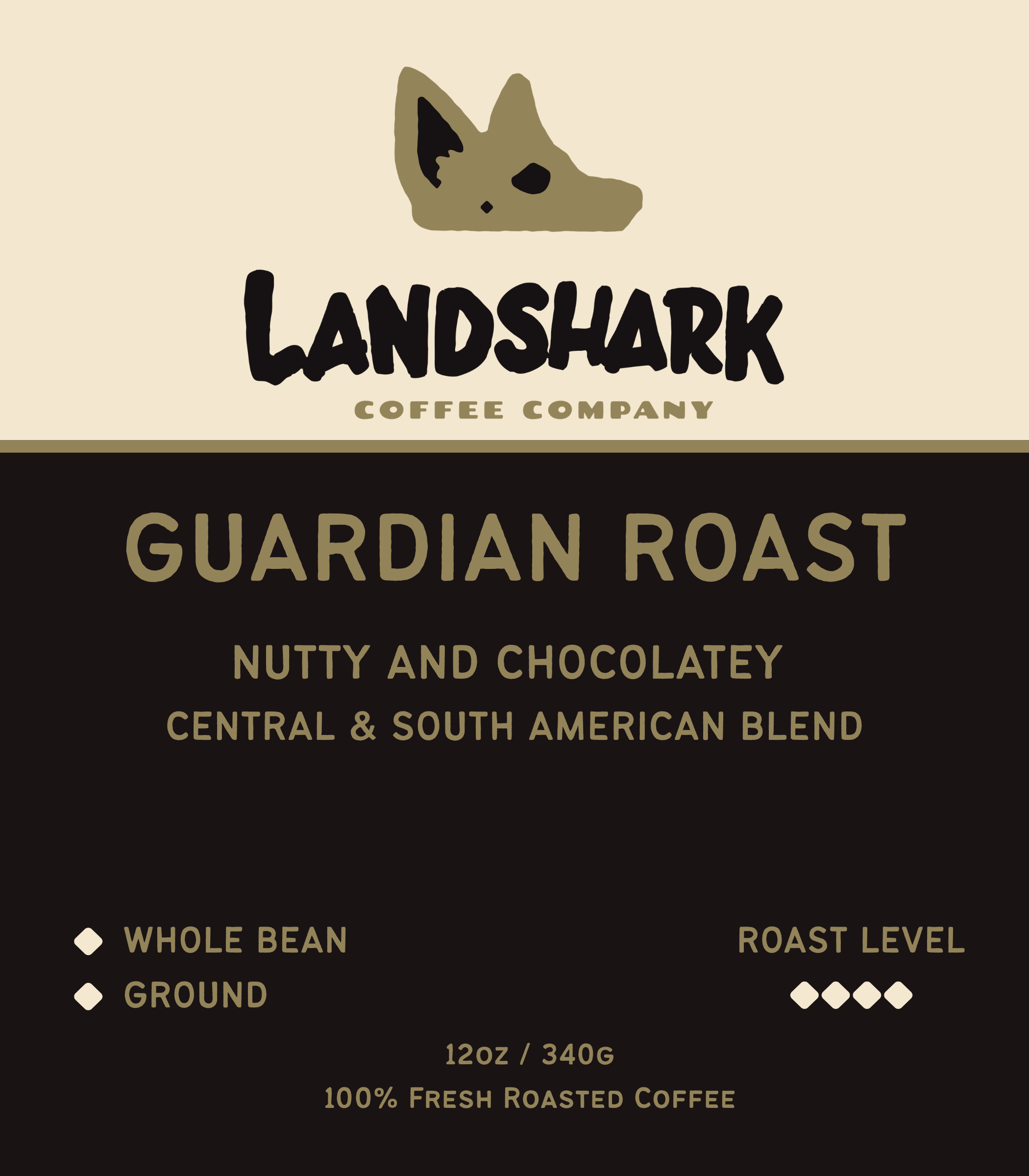 Medium Dark roasted coffee description